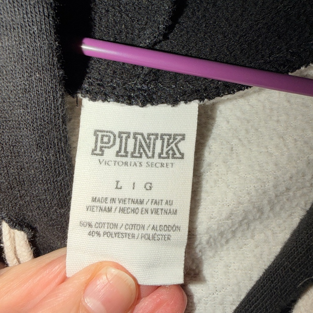 PINK Victoria's Secret Zip Up Hoodie Jacket- Size Large - Picture 7 of 8